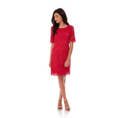 Yumi Red Floral Lace Occasion Dress